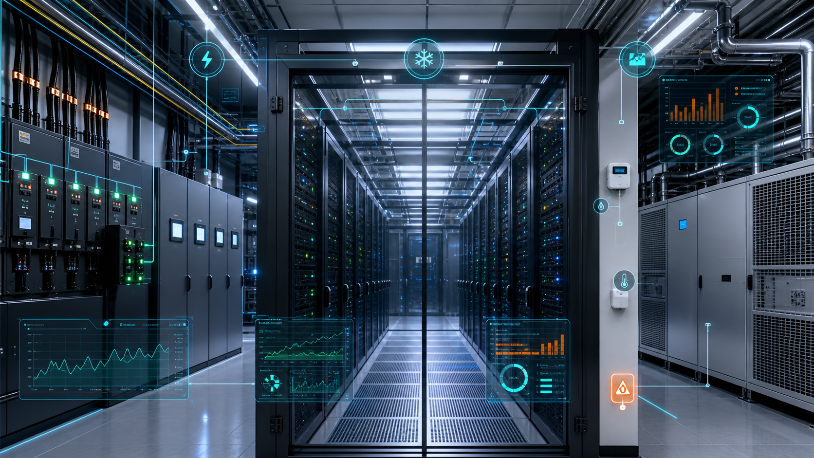 Unattended data-center racks, power, cooling and environmental monitoring